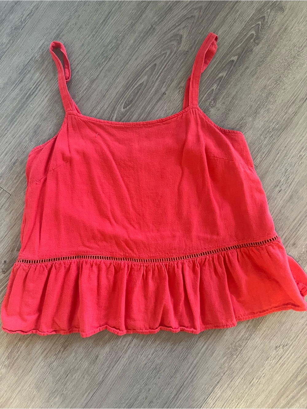 Dotti Red Ruffle Hem Camisole Tank